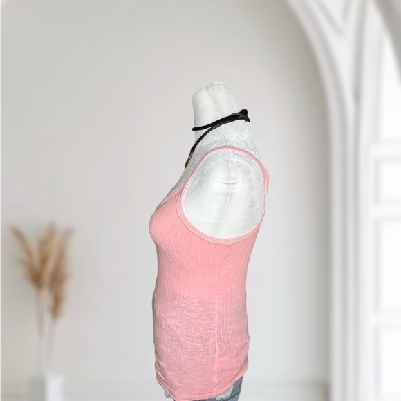 Universal Thread Pink Ribbed V-Neck Tank Top Medium - Picture 3 of 9